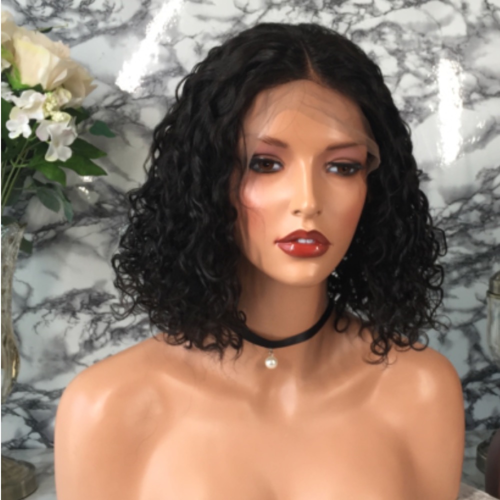 HumanHair Bob Deep Curly Wig Brazilian Virgin Hair